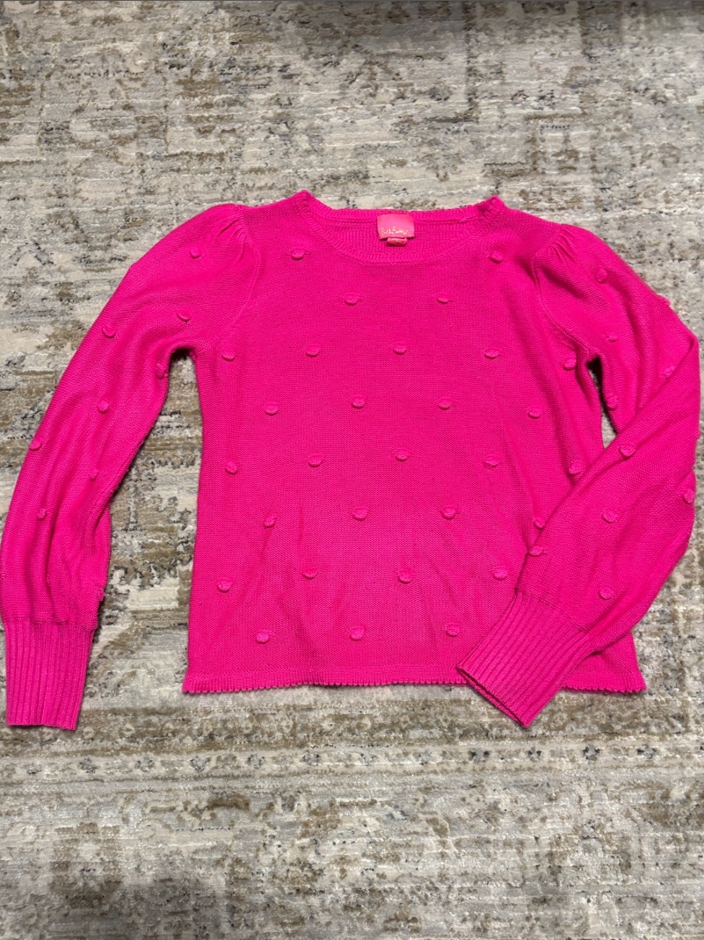 Lilly Pulitzer Bright Hot Pink Pom-Pom Knit Sweater